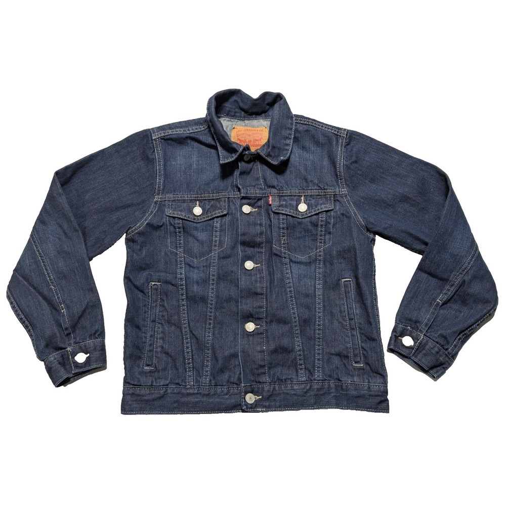 Levis Trucker Jacket - Youth Large 12/13 Years Dark Wash EUC